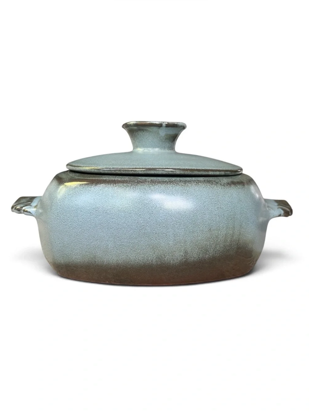RARE Vintage Frankoma Ceramic Covered Casserole in Woodland Moss
